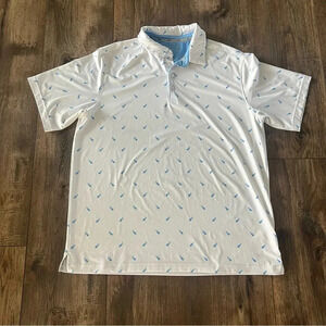 Walter Hagen 11 Majors Novelty Print PerformanceGolf Polo Shirt Size XL White/bl